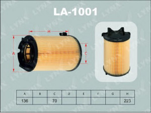 LYNXauto LA-1001 oro filtras 
 Techninės priežiūros dalys -> Techninės priežiūros intervalai
1F0 129 620, 3C0 129 620
