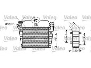 VALEO 818720 tarpinis suslėgto oro aušintuvas, kompresorius 
 Variklis -> Oro tiekimas -> Įkrovos agregatas (turbo/superįkrova) -> Tarpinis suslėgto oro aušintuvas
3B0145805E, 3B0145805H, 8D0145805D