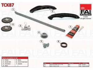 FAI AutoParts TCK87 pavaros grandinės komplektas 
 Variklis -> Variklio uždegimo laiko reguliavimo kontrolė -> Sinchronizavimo grandinė/įtempiklis/kreiptuvas -> Pavaros grandinės komplektas
03C109158A