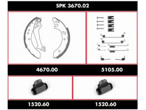REMSA SPK 3670.02 stabdžių rinkinys, būgniniai stabdžiai 
 Stabdžių sistema -> Būgninis stabdys -> Stabdžių remonto rinkinys