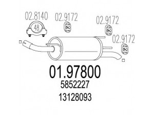 MTS 01.97800 galinis duslintuvas 
 Išmetimo sistema -> Duslintuvas
13128093, 5852227