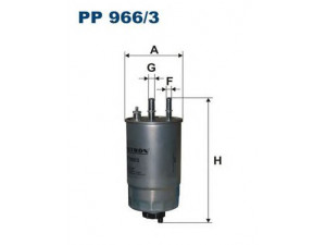 FILTRON PP966/3 kuro filtras 
 Degalų tiekimo sistema -> Kuro filtras/korpusas
1606384980, 1901A3, 77363657, 1729 042