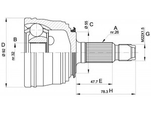 OPEN PARTS CVJ5395.10 jungčių komplektas, kardaninis velenas 
 Ratų pavara -> Sujungimai/komplektas
GCV1122, TFB000060