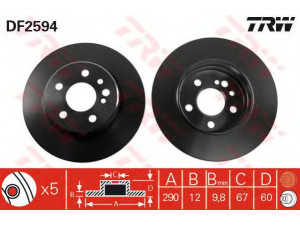 TRW DF2594 stabdžių diskas 
 Stabdžių sistema -> Diskinis stabdys -> Stabdžių diskas
1404230612, A1404230612