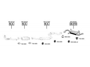 ASMET MI261507 išmetimo sistema 
 Išmetimo sistema -> Išmetimo sistema, visa