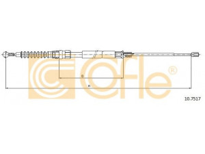 COFLE 10.7517 trosas, stovėjimo stabdys 
 Stabdžių sistema -> Valdymo svirtys/trosai
1K0609721AA, 1K0609721S