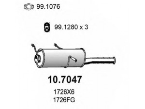 ASSO 10.7047 galinis duslintuvas 
 Išmetimo sistema -> Duslintuvas
1726FG, 1726X6