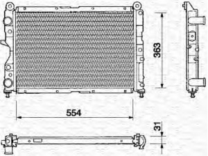 MAGNETI MARELLI 350213107000 radiatorius, variklio aušinimas 
 Aušinimo sistema -> Radiatorius/alyvos aušintuvas -> Radiatorius/dalys
7766965, 71735347, 71735362, 7655947