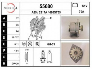 EAI 55680 kintamosios srovės generatorius 
 Elektros įranga -> Kint. sr. generatorius/dalys -> Kintamosios srovės generatorius