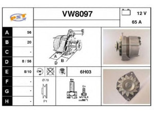 SNRA VW8097 kintamosios srovės generatorius
036903017L, 036903017LX