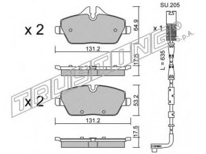 TRUSTING 680.0W stabdžių trinkelių rinkinys, diskinis stabdys 
 Techninės priežiūros dalys -> Papildomas remontas