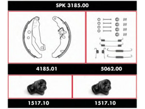 WOKING SPK 3185.00 stabdžių rinkinys, būgniniai stabdžiai 
 Stabdžių sistema -> Būgninis stabdys -> Stabdžių remonto rinkinys