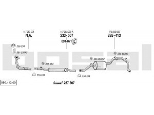 BOSAL 090.412.00 išmetimo sistema 
 Išmetimo sistema -> Išmetimo sistema, visa