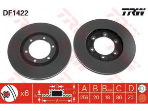 TRW DF1422 stabdžių diskas 
 Dviratė transporto priemonės -> Stabdžių sistema -> Stabdžių diskai / priedai
S08333251, S08333251A, S08333251B