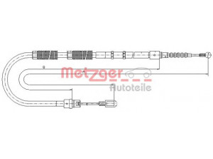 METZGER 10.7535 trosas, stovėjimo stabdys 
 Stabdžių sistema -> Valdymo svirtys/trosai
8E0 609 721AJ, 8E0 609 721AR