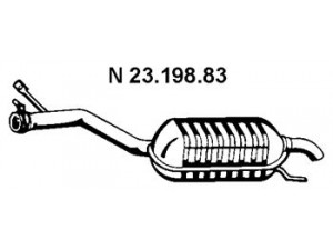 EBERSPÄCHER 23.198.83 galinis duslintuvas 
 Išmetimo sistema -> Duslintuvas
220 490 01 21, 220 490 12 21