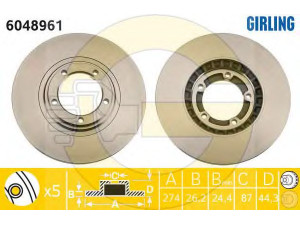 GIRLING 6048961 stabdžių diskas 
 Dviratė transporto priemonės -> Stabdžių sistema -> Stabdžių diskai / priedai
581294A200