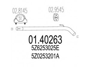 MTS 01.40263 išleidimo kolektorius 
 Išmetimo sistema -> Išmetimo vamzdžiai
5Z0253201A, 5Z6253025E