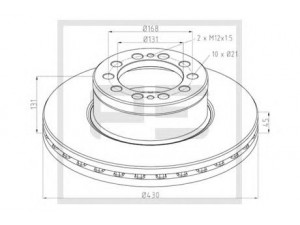 PE Automotive 016.680-00A stabdžių diskas
960 421 03 12, 960 421 04 12