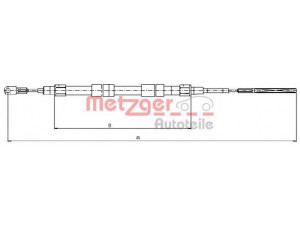 METZGER 10.4156 trosas, stovėjimo stabdys 
 Stabdžių sistema -> Valdymo svirtys/trosai
3440 1 166 055, 34401166054, 3441 1 163 276