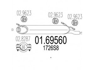 MTS 01.69560 galinis duslintuvas 
 Išmetimo sistema -> Duslintuvas
1726S8