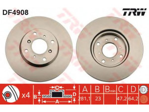 TRW DF4908 stabdžių diskas 
 Dviratė transporto priemonės -> Stabdžių sistema -> Stabdžių diskai / priedai
45251ST3E60