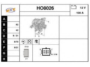 SNRA HO8026 kintamosios srovės generatorius 
 Elektros įranga -> Kint. sr. generatorius/dalys -> Kintamosios srovės generatorius
31100RTA003, 31100RTA013, 31100RTA023