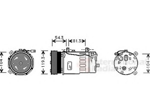 VAN WEZEL 5800K280 kompresorius, oro kondicionierius 
 Oro kondicionavimas -> Kompresorius/dalys
7H0820803B, 7H0820803C, 7H0820803D