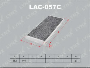 LYNXauto LAC-057C filtras, salono oras 
 Techninės priežiūros dalys -> Techninės priežiūros intervalai
3B0 091 800, 893 091 400 A, 893 091 700