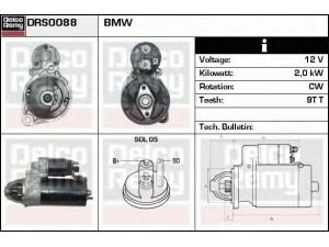 DELCO REMY DRS0088 starteris 
 Elektros įranga -> Starterio sistema -> Starteris
12417515784, 12417537490, 12417537515