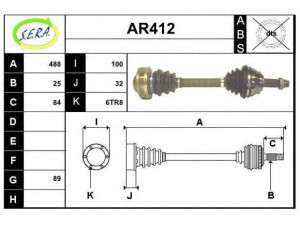 SERA AR412 kardaninis velenas 
 Ratų pavara -> Kardaninis velenas
46307351