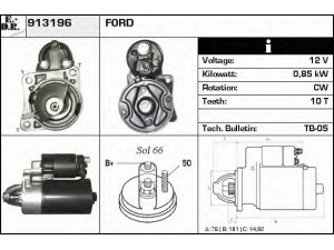 EDR 913196 starteris 
 Elektros įranga -> Starterio sistema -> Starteris
5023738, 6203384, 71YB11000AA, 85AB11000BA
