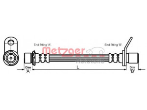 METZGER 4110014 stabdžių žarnelė 
 Stabdžių sistema -> Stabdžių žarnelės
90080-94A66