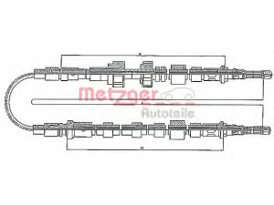 METZGER 10.535 trosas, stovėjimo stabdys 
 Stabdžių sistema -> Valdymo svirtys/trosai
6158201, 6161953, 6168201, 83AB2A603BF