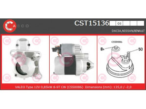 CASCO CST15136GS starteris 
 Elektros įranga -> Starterio sistema -> Starteris
2330000QAX, 570558083, 7711135335
