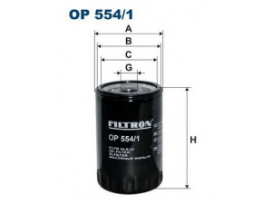 FILTRON OP554/1 alyvos filtras 
 Techninės priežiūros dalys -> Techninės priežiūros intervalai
OK25, OK91, 5431605, 5443746, 5443746C