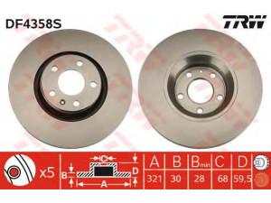 TRW DF4358S stabdžių diskas 
 Dviratė transporto priemonės -> Stabdžių sistema -> Stabdžių diskai / priedai
4E0615301AD, 4F0615301E, 4E0615301AD
