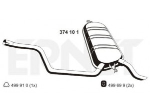 ERNST 374101 galinis duslintuvas 
 Išmetimo sistema -> Duslintuvas
124 490 27 21, 124 491 82 01