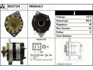 EDR 933734 kintamosios srovės generatorius 
 Elektros įranga -> Kint. sr. generatorius/dalys -> Kintamosios srovės generatorius
5010270136, 7701352504, 7711134619