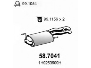 ASSO 58.7041 galinis duslintuvas 
 Išmetimo sistema -> Duslintuvas
1H9253609H