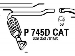 FENNO P745DCAT katalizatoriaus keitiklis 
 Išmetimo sistema -> Katalizatoriaus keitiklis
BM80025H, 028131089EX, 028131089F