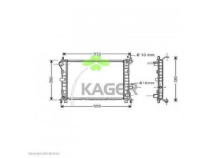 KAGER 31-0356 radiatorius, variklio aušinimas 
 Aušinimo sistema -> Radiatorius/alyvos aušintuvas -> Radiatorius/dalys
1061185, 98AB8005JB, 98AB8005JC