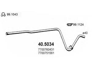 ASSO 40.5034 išleidimo kolektorius 
 Išmetimo sistema -> Išmetimo vamzdžiai
7700751561, 7700760431