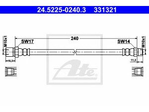 ATE 24.5225-0240.3 stabdžių žarnelė 
 Stabdžių sistema -> Stabdžių žarnelės
901 355 631 00, 901 355 631 01
