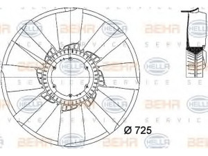 HELLA 8MV 376 744-571 ventiliatoriaus ratas, variklio aušinimas 
 Aušinimo sistema -> Radiatoriaus ventiliatorius
137 6260