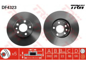 TRW DF4323 stabdžių diskas 
 Stabdžių sistema -> Diskinis stabdys -> Stabdžių diskas
7D0615301, 1141782, YM211125BA