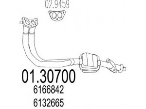 MTS 01.30700 priekinis duslintuvas 
 Išmetimo sistema -> Duslintuvas
6132665, 6166842