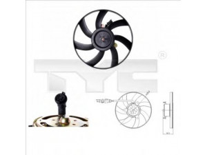 TYC 831-0003 ventiliatorius, radiatoriaus 
 Aušinimo sistema -> Oro aušinimas
6K0959455B, 6K0959455D, 6K0959455B