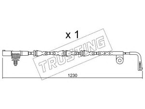 TRUSTING SU.255 įspėjimo kontaktas, stabdžių trinkelių susidėvėjimas 
 Stabdžių sistema -> Susidėvėjimo indikatorius, stabdžių trinkelės
SEM500062