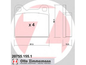 ZIMMERMANN 20755.155.1 stabdžių trinkelių rinkinys, diskinis stabdys 
 Techninės priežiūros dalys -> Papildomas remontas
270166, 271336, 271458, 271477